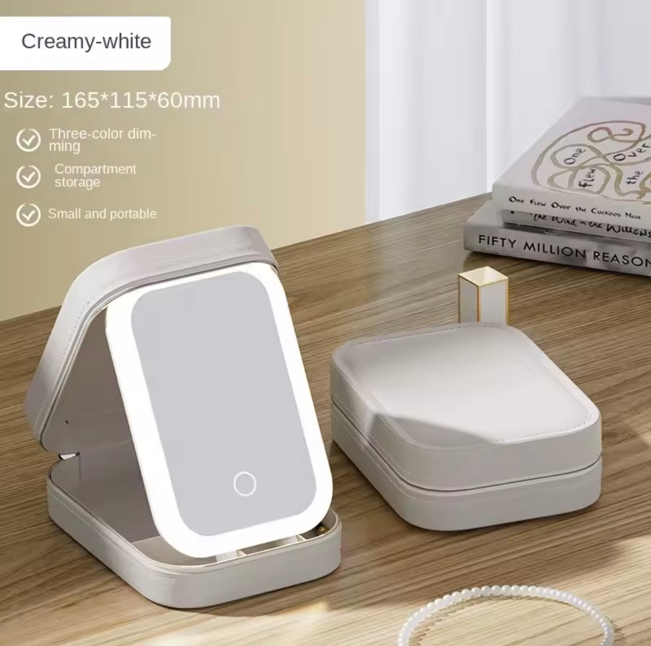 Mini Travel Makeup Bag with LED Mirror