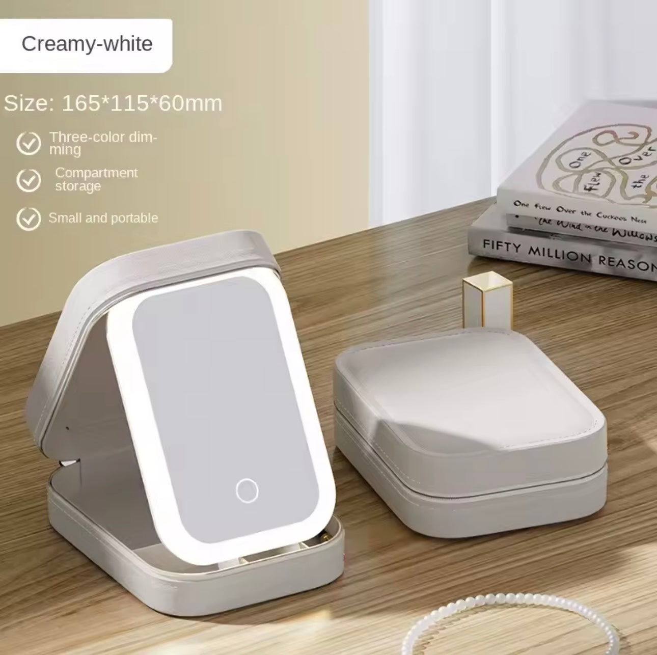 Mini Travel Makeup Bag with LED Mirror